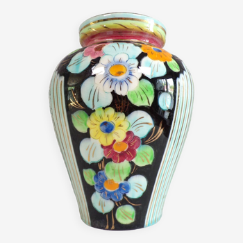 Vase 1950 cerdazur Monaco floral decor