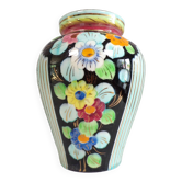 Vase 1950 cerdazur Monaco décor fleuri