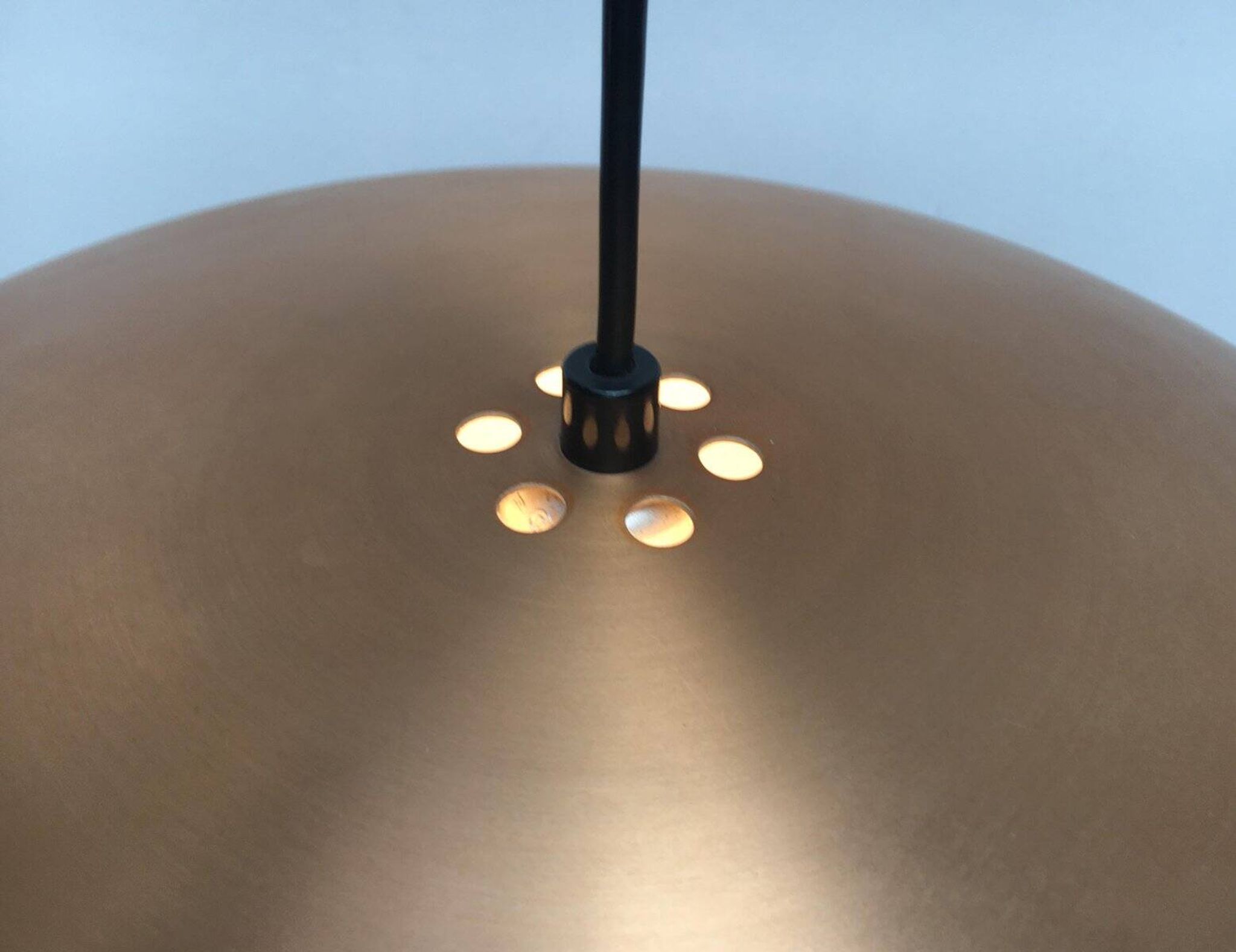 Large suspended copper lamp from mid-century Germany by Goldkant Leuchten.