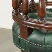 Green cow leather Chesterfield office chair / side chair in English style