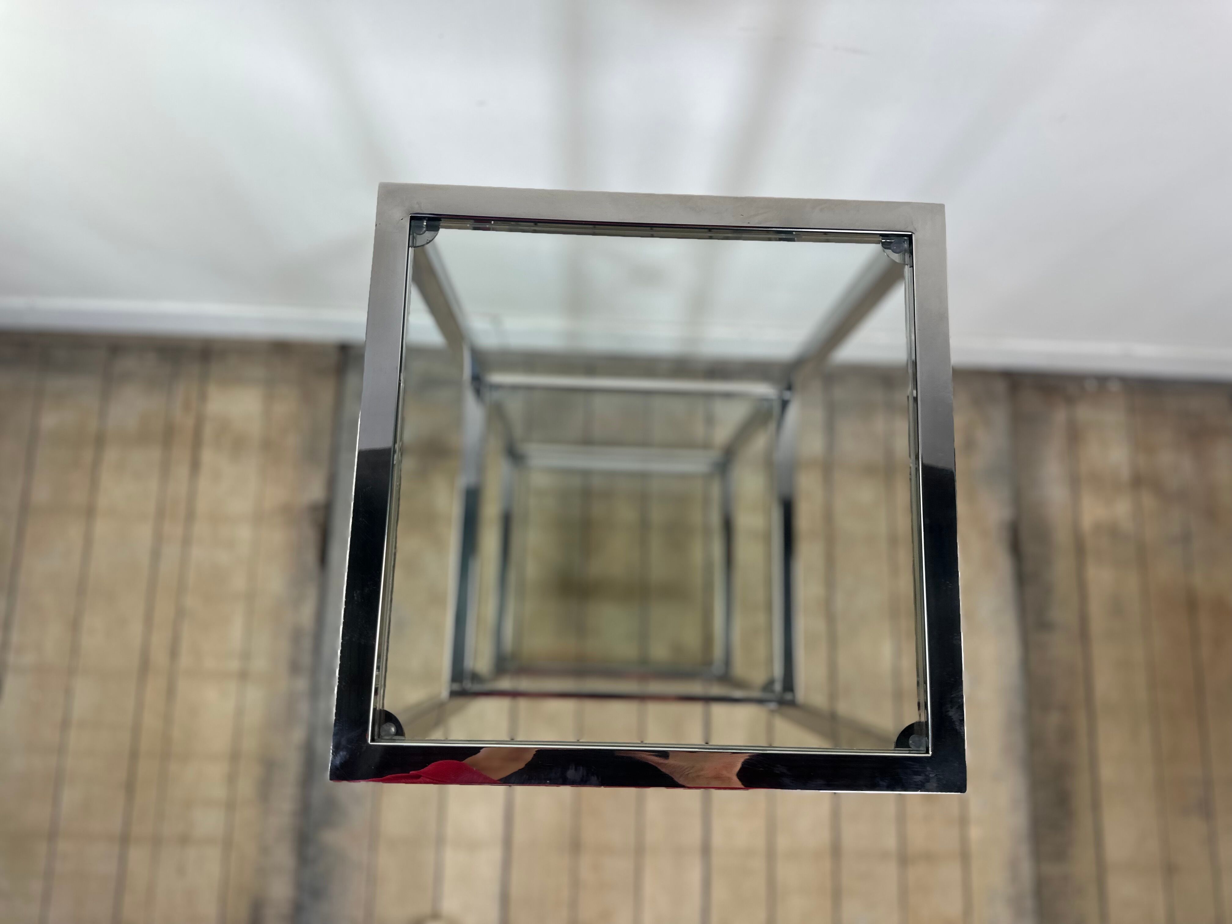 Chrome and glass occasional shelf unit 2000s