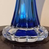 large blue crystal vase from cristal d'arques