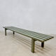 Vintage metal slatted bench 'Meta' Metaform