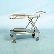 Vintage brass service trolley from the 1960s, Midcentury brass bar trolley.