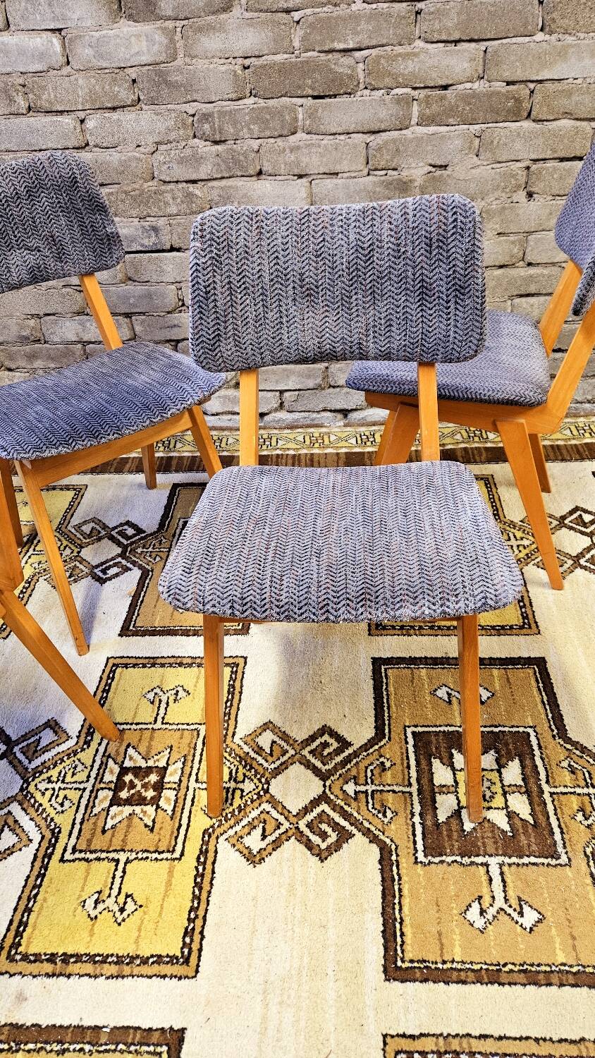 Set of 4 vintage 1960s Scandinavian chairs