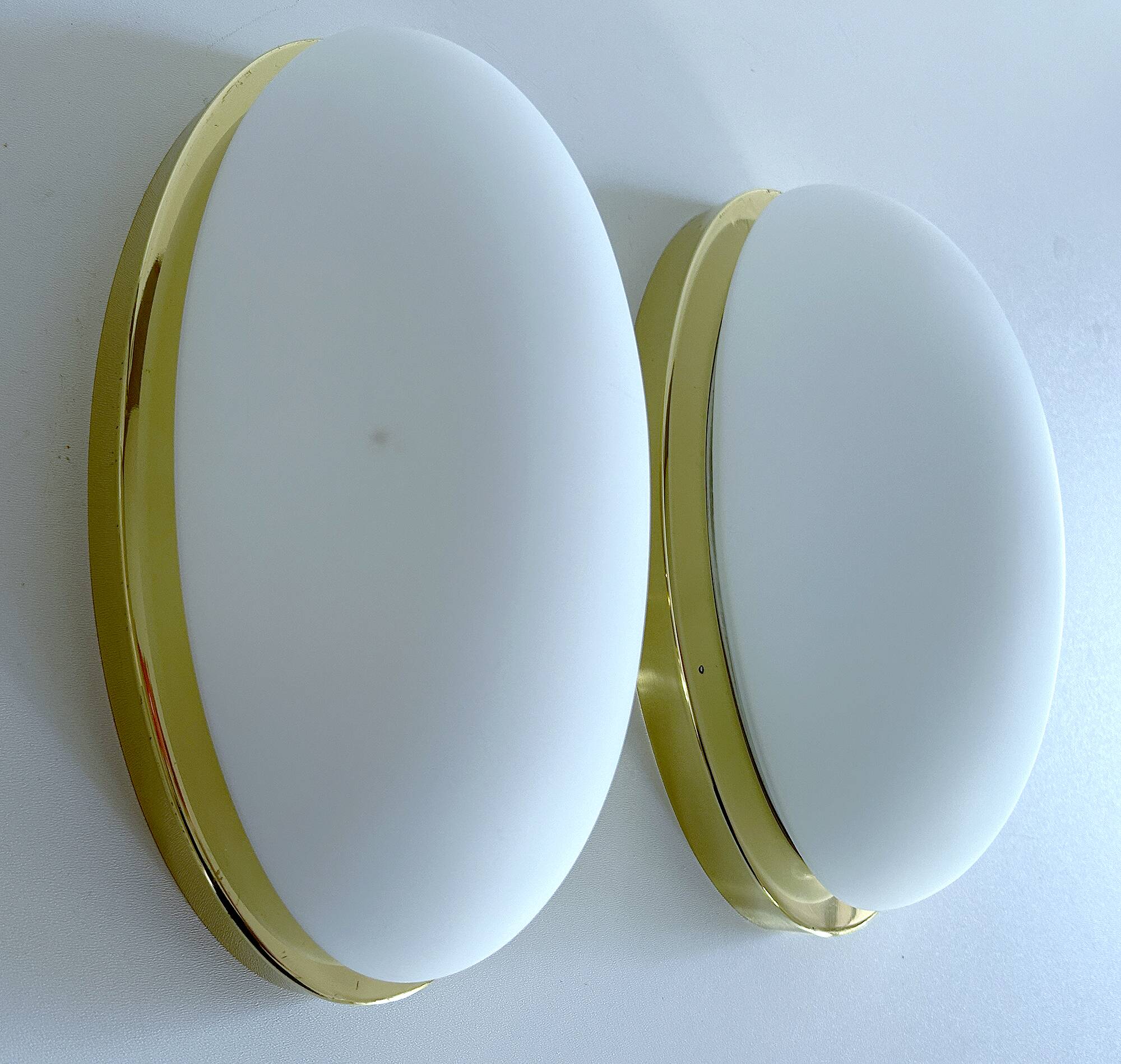 Pair of Vintage Limbourg Wall Lights, Brass Glass