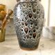 Vase en céramique émaillée marron et noire
