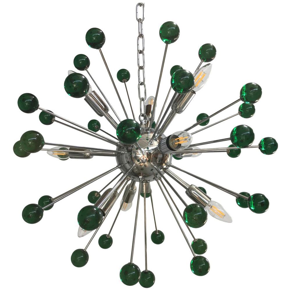 Lustre spoutnik en verre de murano « star » émeraude