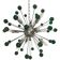 Emerald “star” murano glass sputnik chandelier