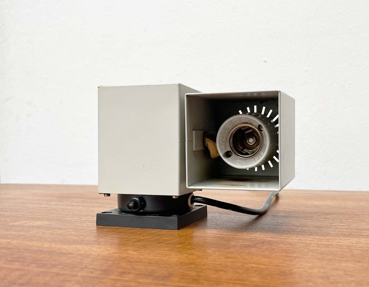 Mid-century minimalist cube wall table lamp 6015 by Kaiser, 1960