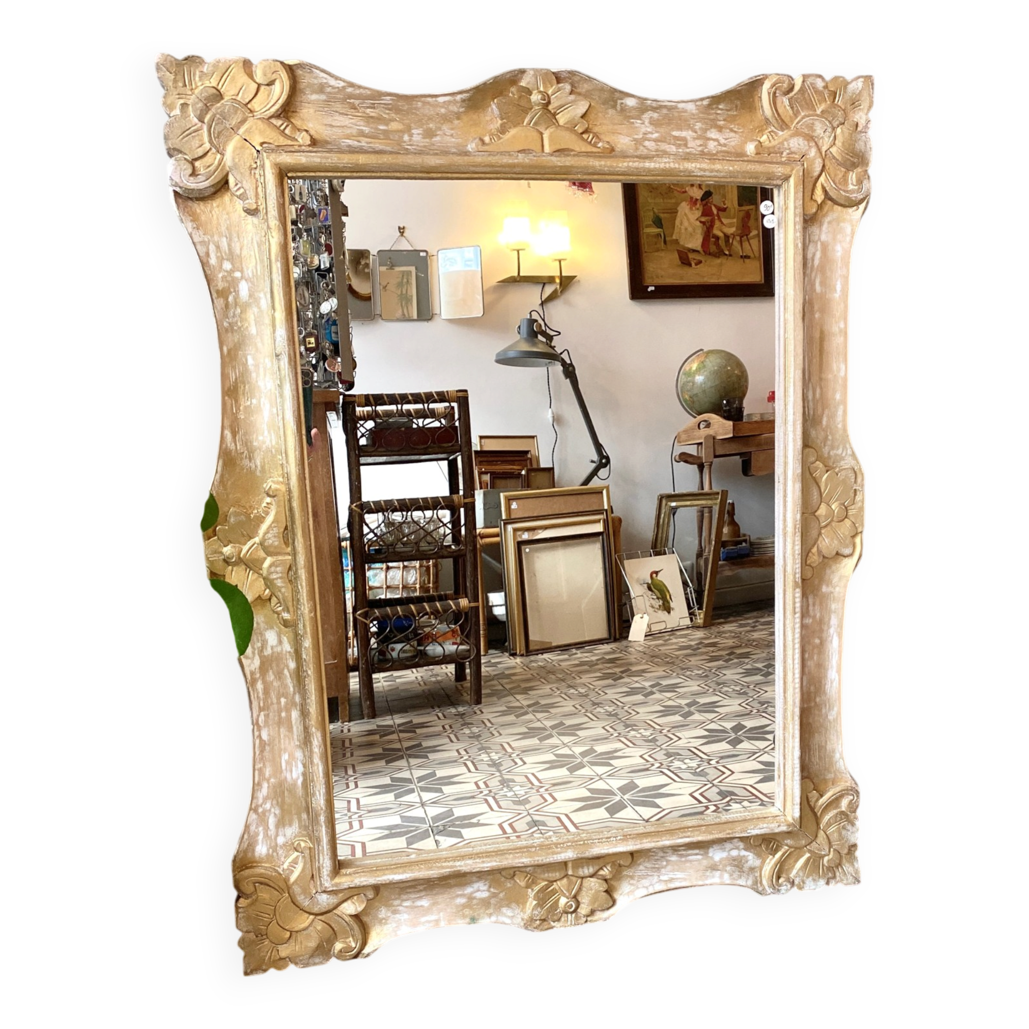 Large gilded wooden mirror