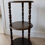 Vintage 3 tier turned wood side table