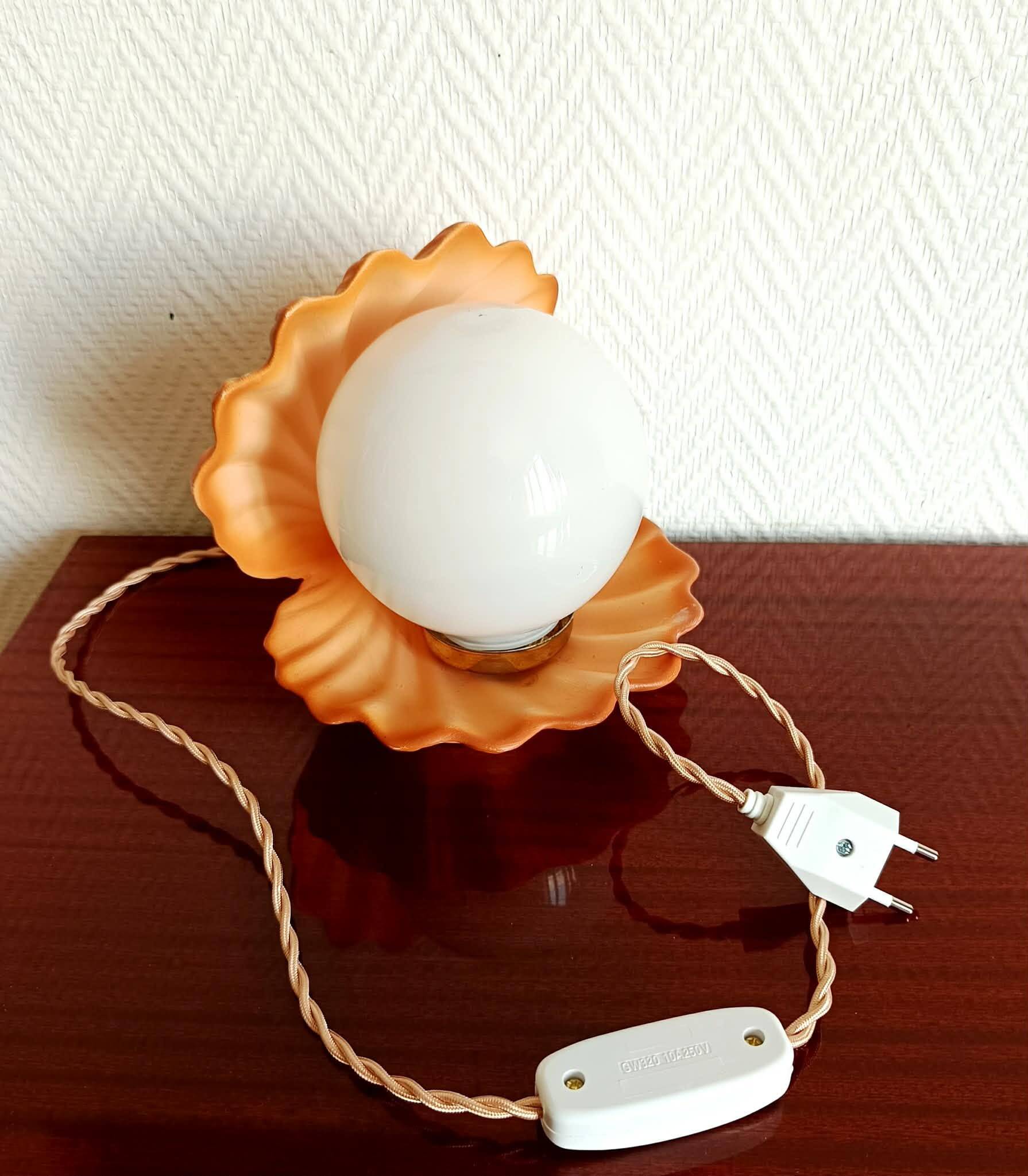 Vintage 1980s shell lamp