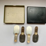 Ancien porte couteau 4 Christofle modèle raquette Luc Lanel designer Art Deco box