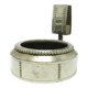 Match holder with ashtray, Art Nouveau, silver-plated brass, Austria, early 20th century