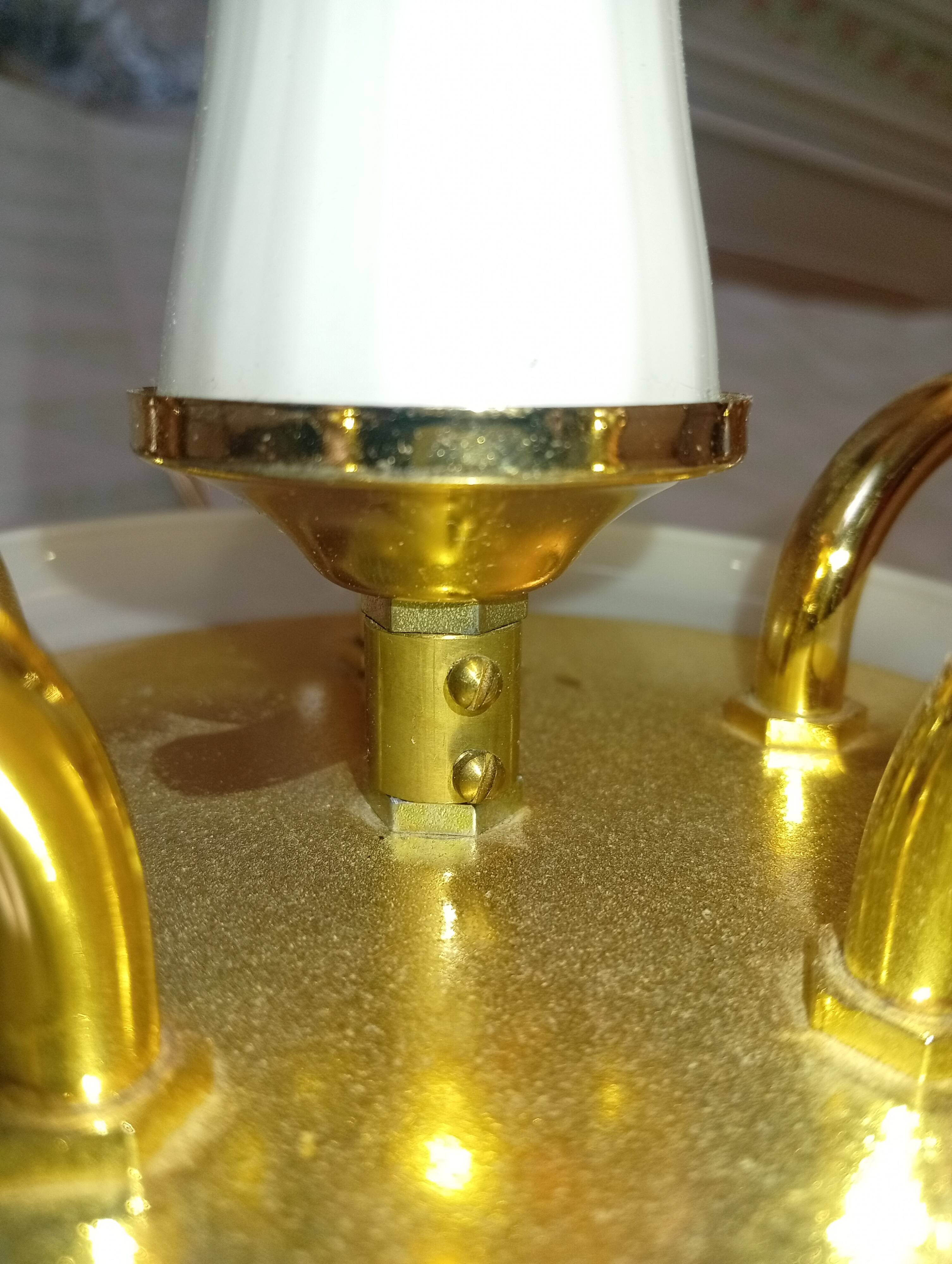 Vintage 1970s Franco Luce Murano Glass Ceiling Chandelier Made in Italy