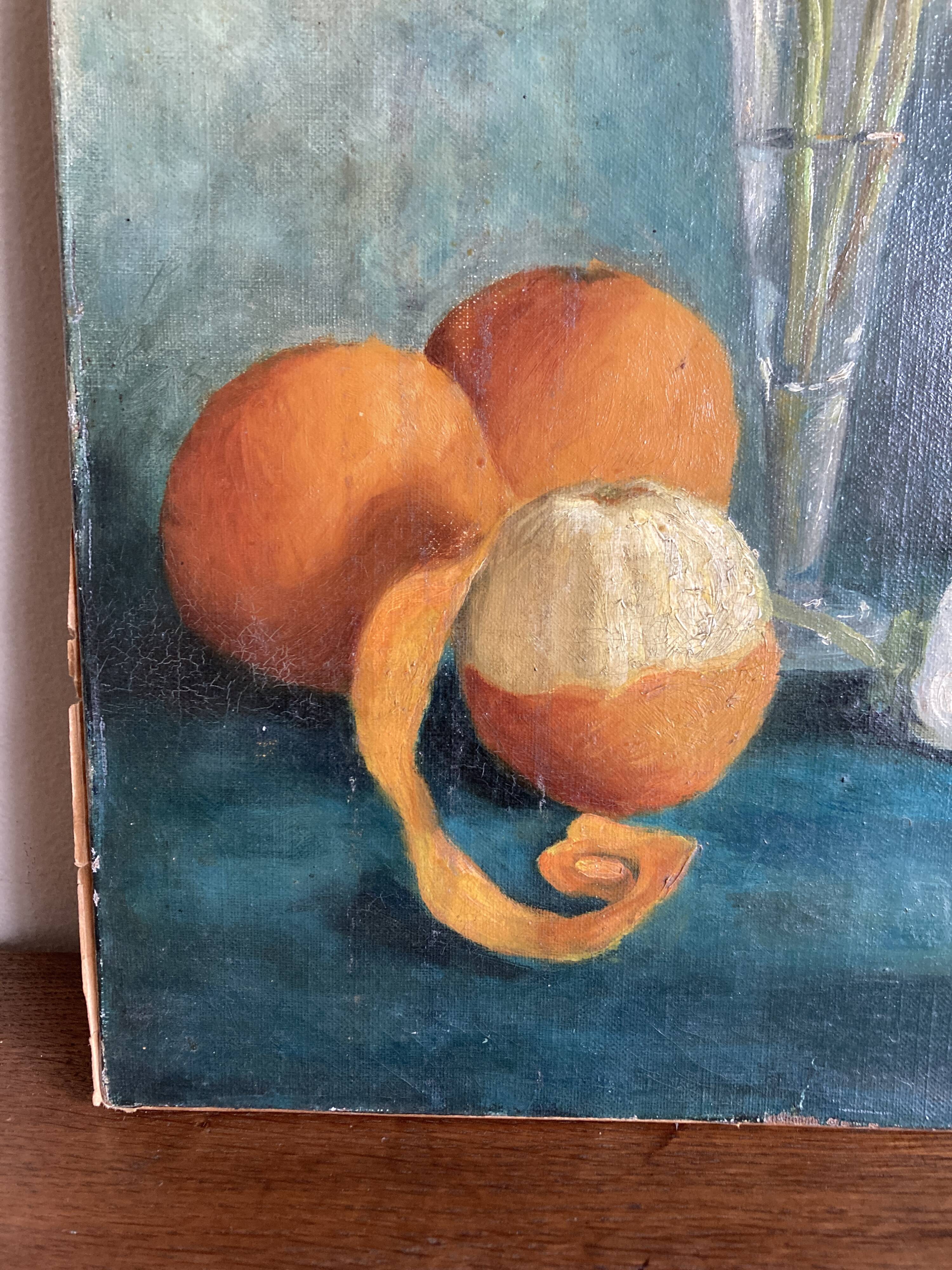 Oil on canvas anemone flowers 1920s