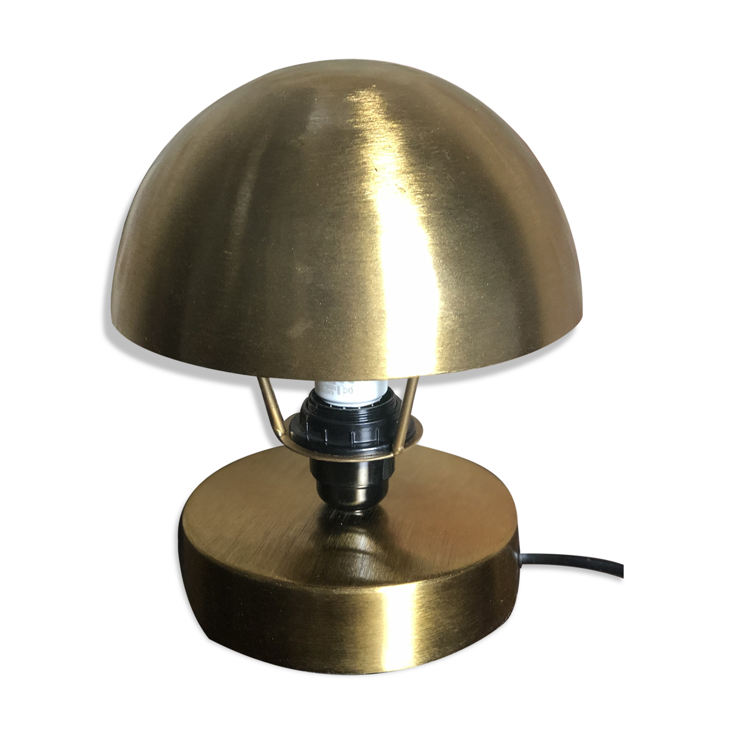 Art Deco-style mushroom lamp in gilded brass