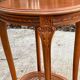 Louis XV oval pedestal table carved in solid cherry wood with cane bedside table