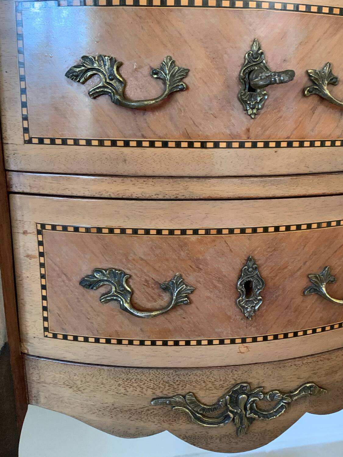 Small Louis XV style half-moon chest of drawers