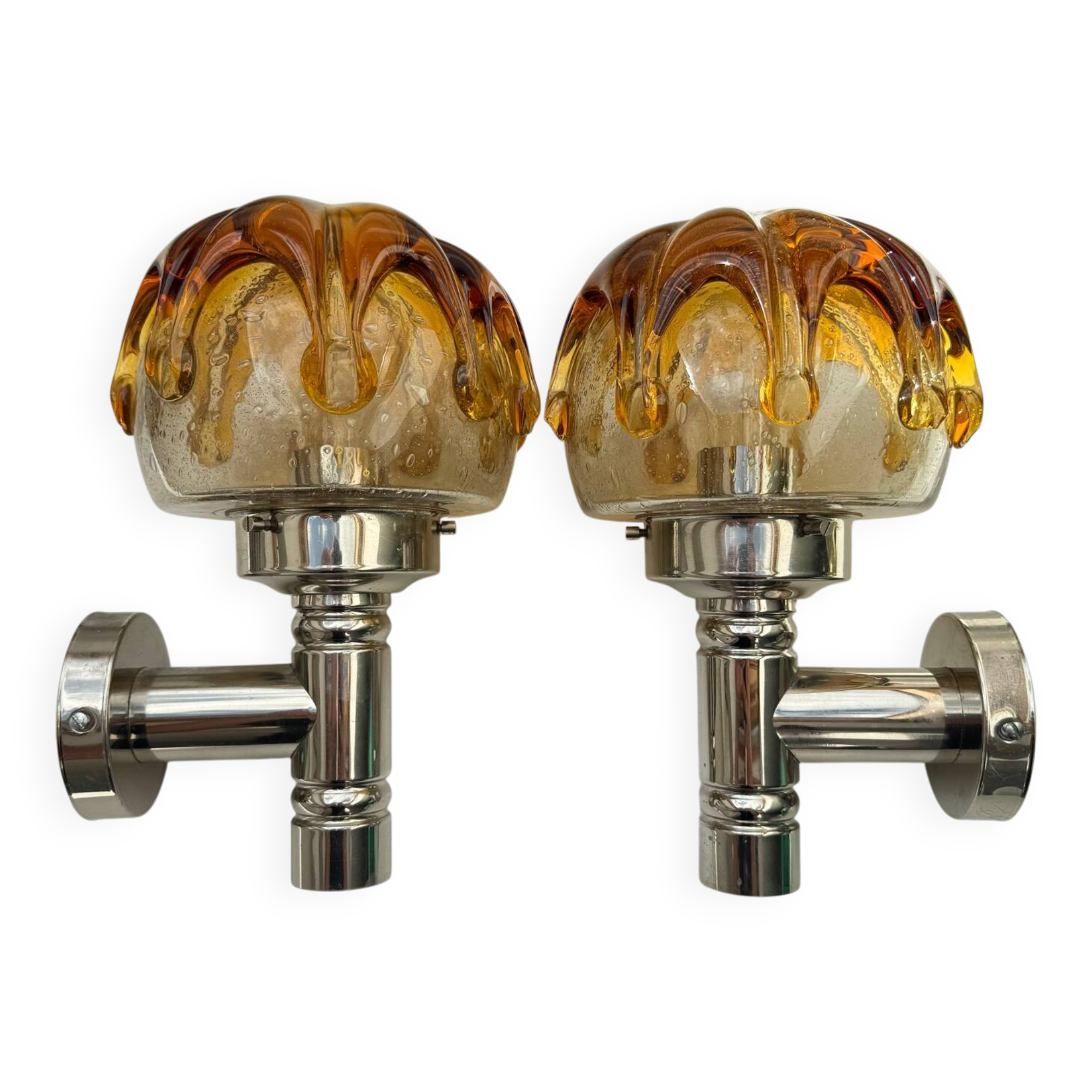 Pair of N Leuchten Wall Sconces Bubble Glass