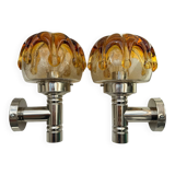Pair of N Leuchten Wall Sconces Bubble Glass