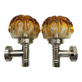 Pair of N Leuchten Wall Sconces Bubble Glass