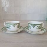 Old Gustavberg porcelain cups and saucers, Fasan collection