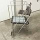 Set of 3 minimalist X line chairs by Niels Jorgen Haugesen.