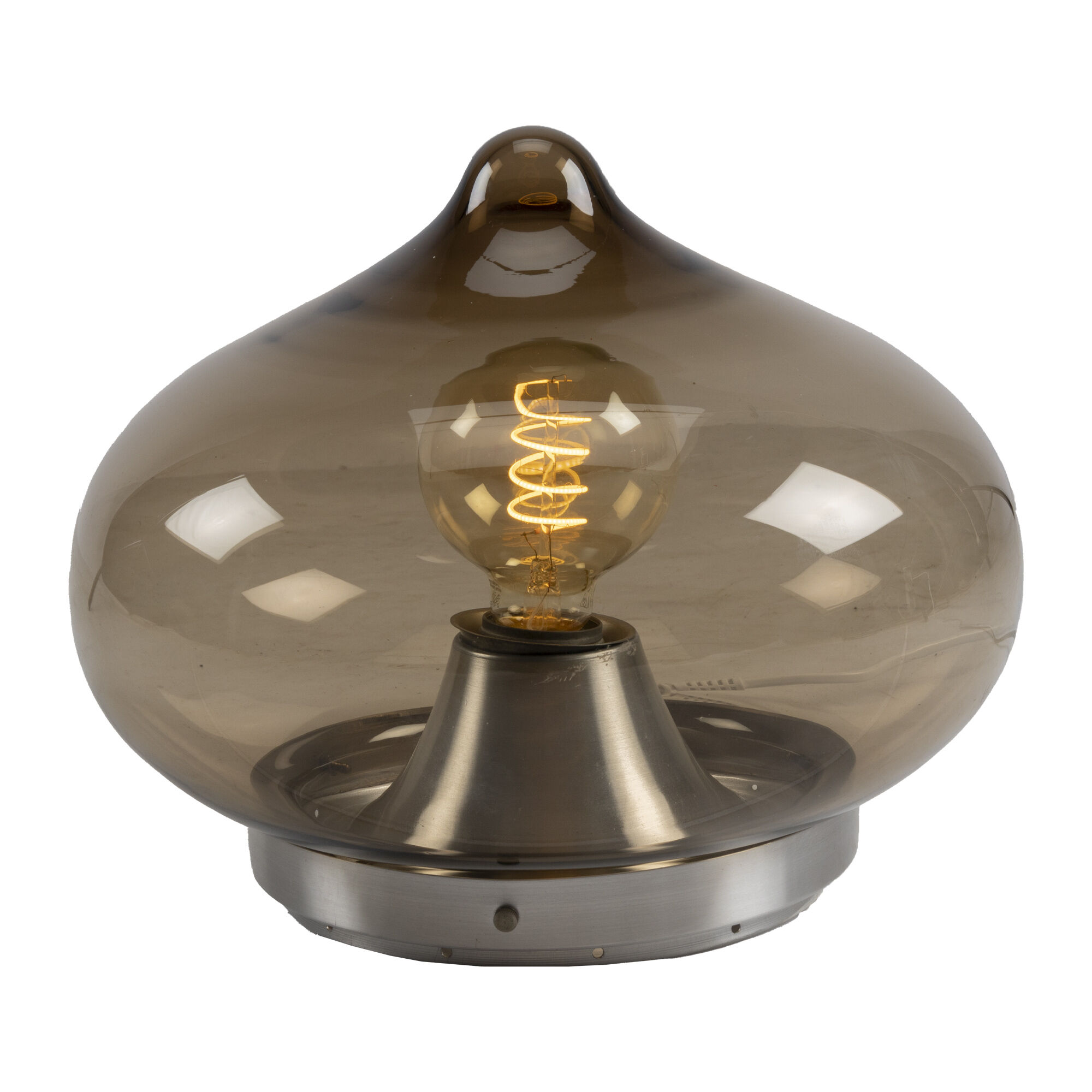 Brown glass 'drop' dijkstra lamp