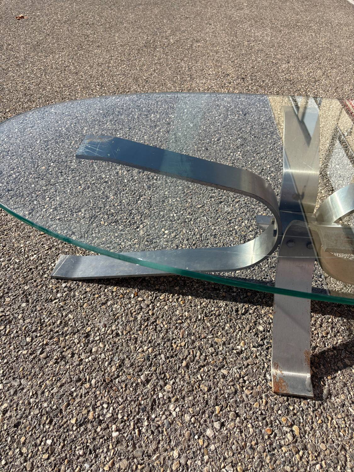 Glass coffee table