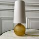 Art deco amber glass lamp and cylindrical lampshade 30s