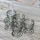 5 vintage silver metal spring egg cups