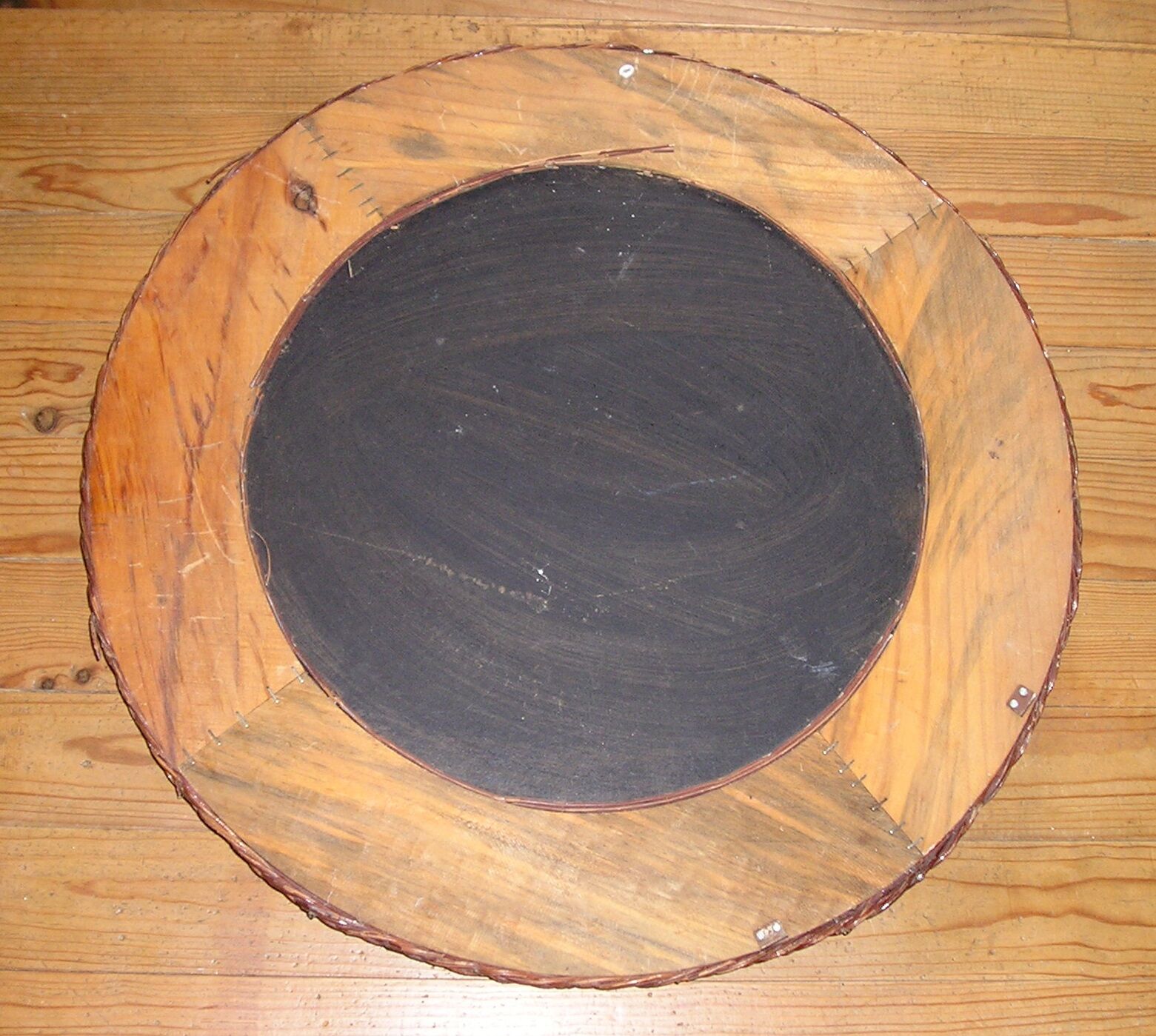 Woven wicker sun mirror 59cm