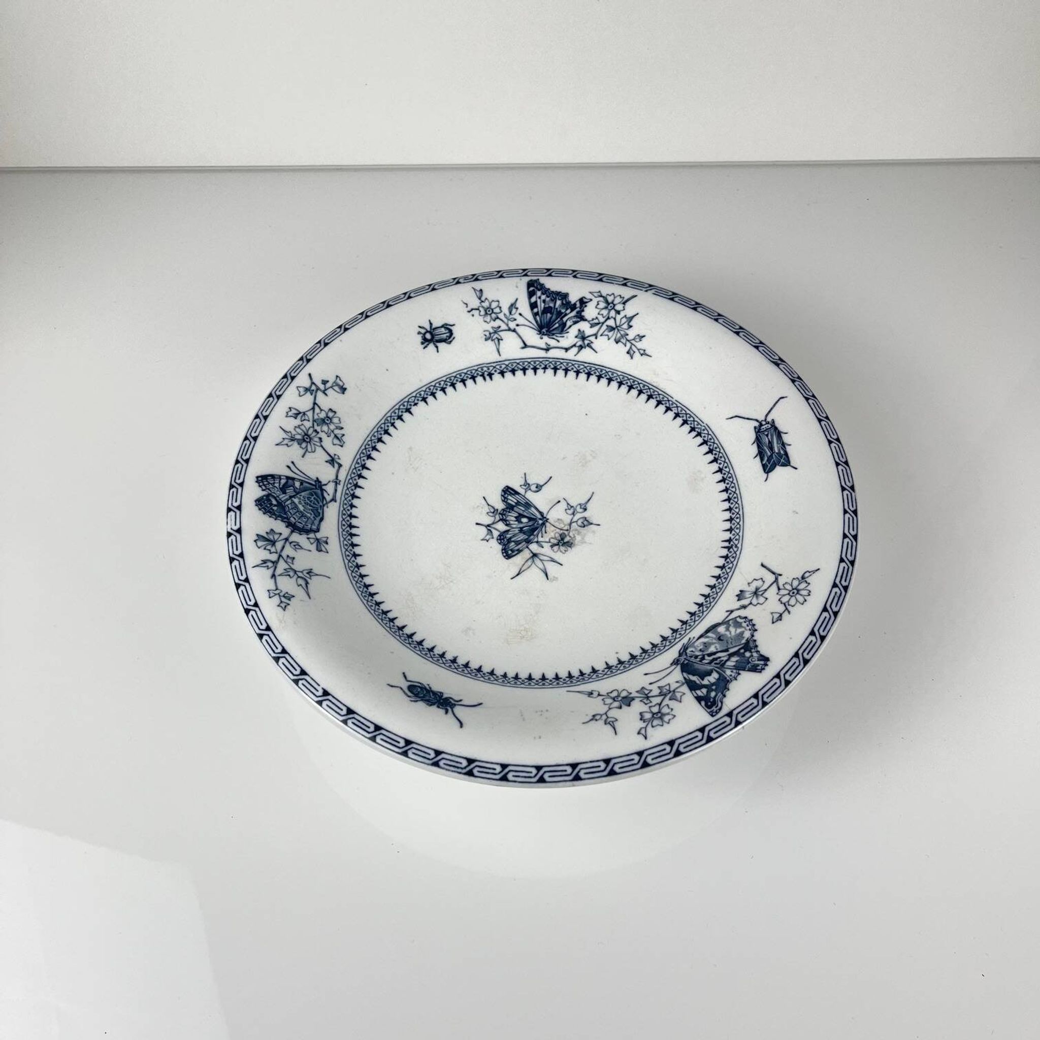 Low blue "Butterfly" compote dish by Minton & co, England, 19th century