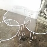 Set of 3 vintage round coffee table
