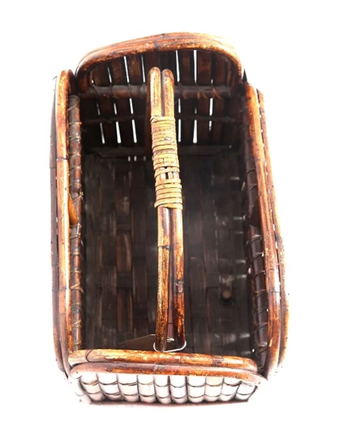 Rattan and bamboo magazine holder