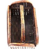 Rattan and bamboo magazine holder