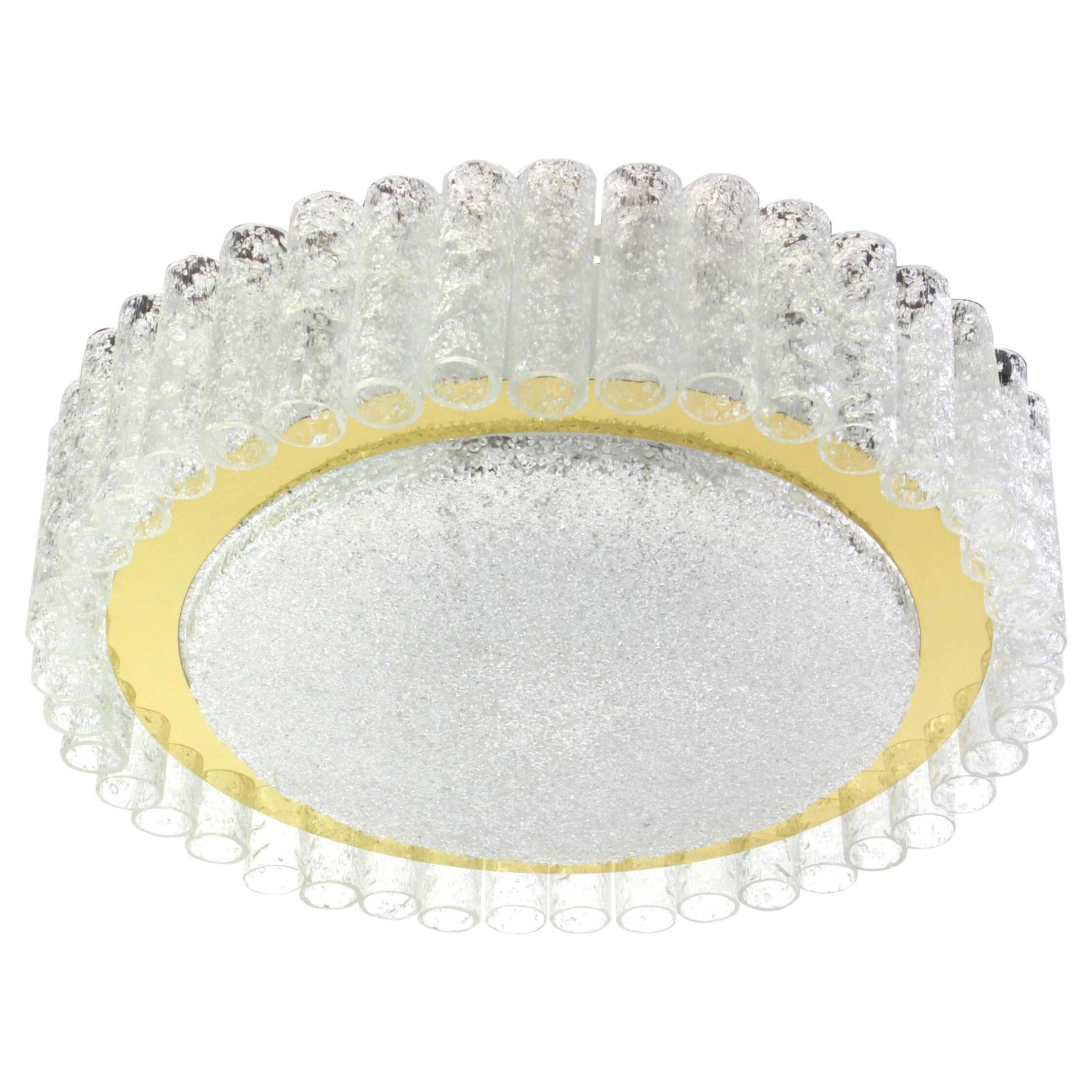 Superb glass tube ceiling light from Murano by Doria, Germany, 1960s.