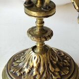 Chandelier 3 arms bronze old gold patinated