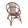 Vintage shell armchair for adult rattan