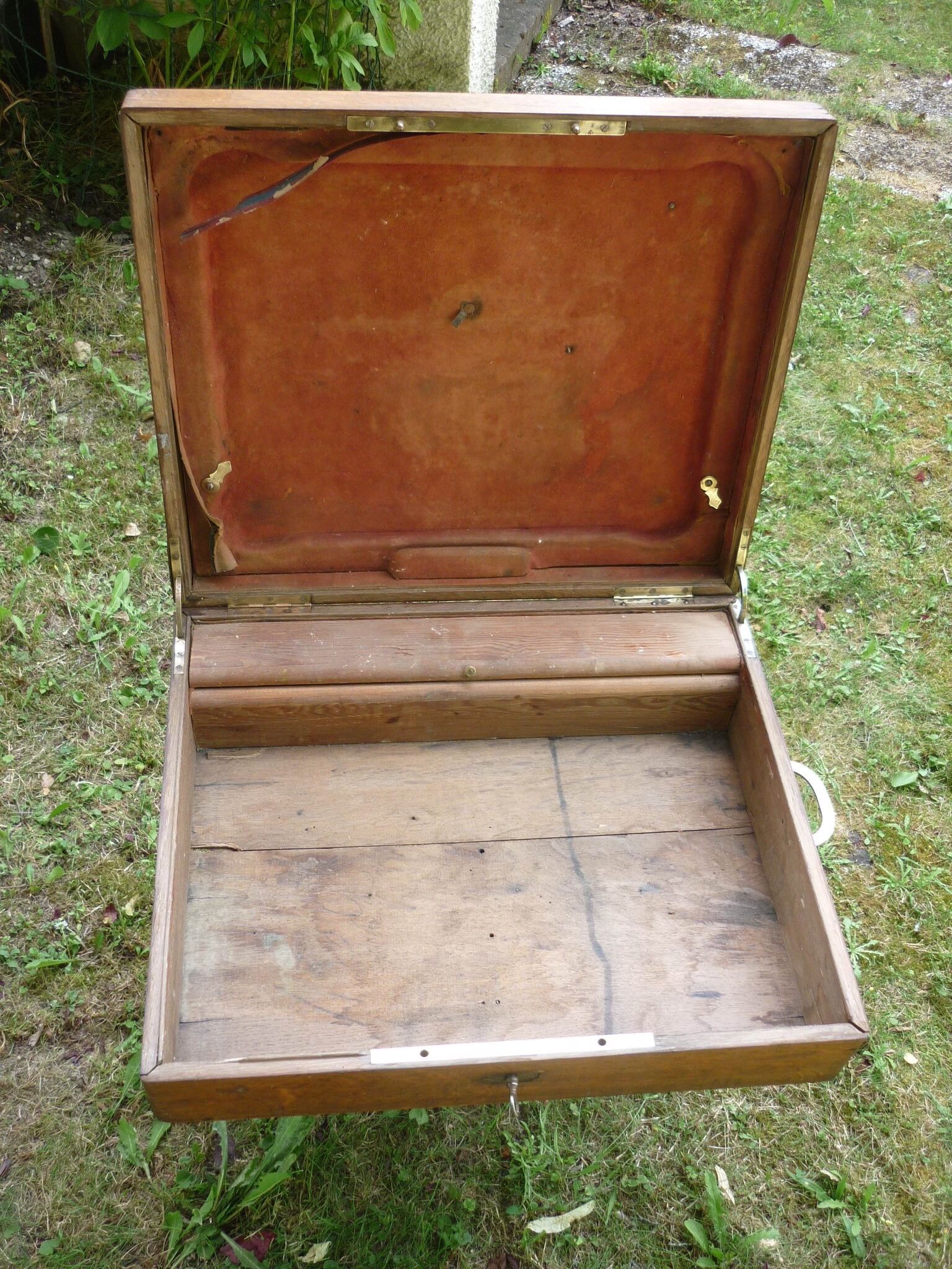 Trunk wooden chest "Odiot Goldsmith in Paris" XIX century