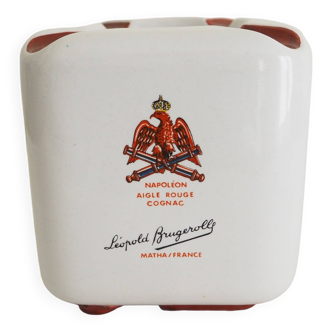 Napoleon Aigle Rouge ceramic cube ashtray – Advertising ashtray