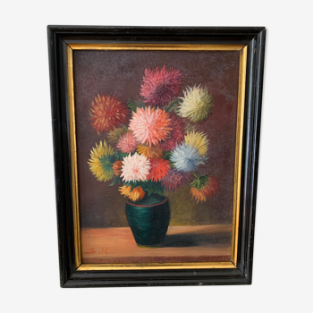 Peinture de fleurs ancienne