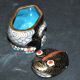 Frog statuette box in cloisonné enameled brass Lucky charm