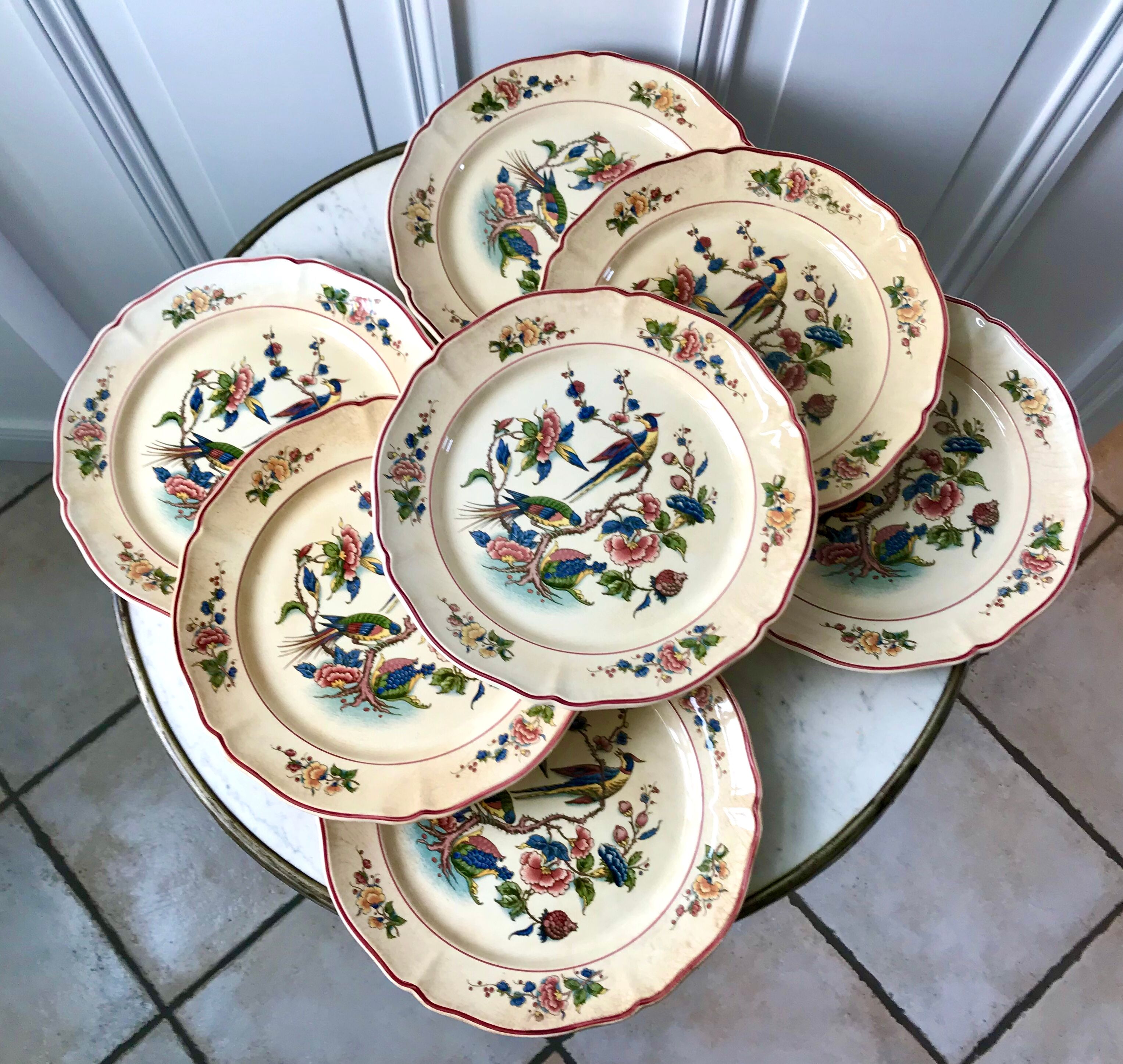 Set of 7 flat plates Villeroy & Boch model Phoenix years 50-60