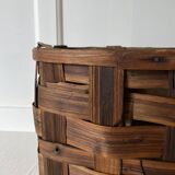 Old basket in woven chestnut wood