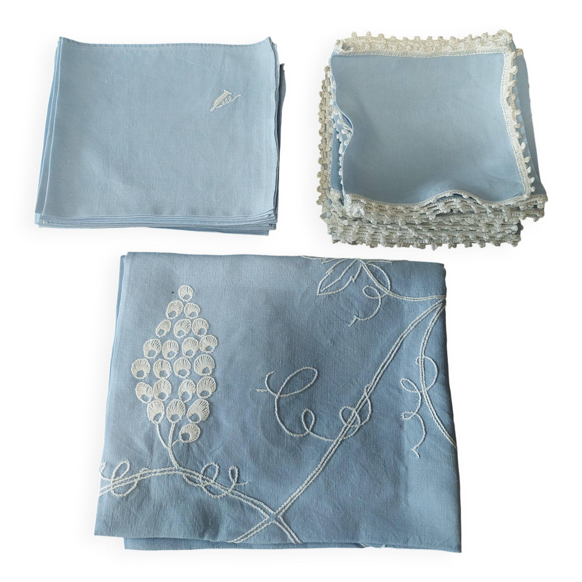 Table linen tablecloth eighteen napkins eighteen coasters