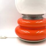 Space Age Orange Murano glass table lamp, AV Mazzega, 1970s