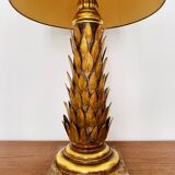 Lampe de table italienne dorée de style Hollywood Regency